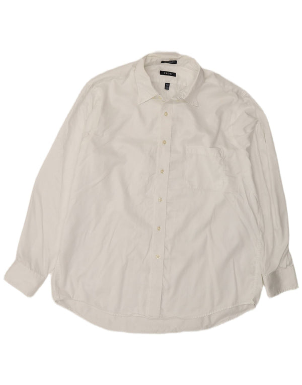 Camisa masculina Izod tamanho 17 XL algodão branco