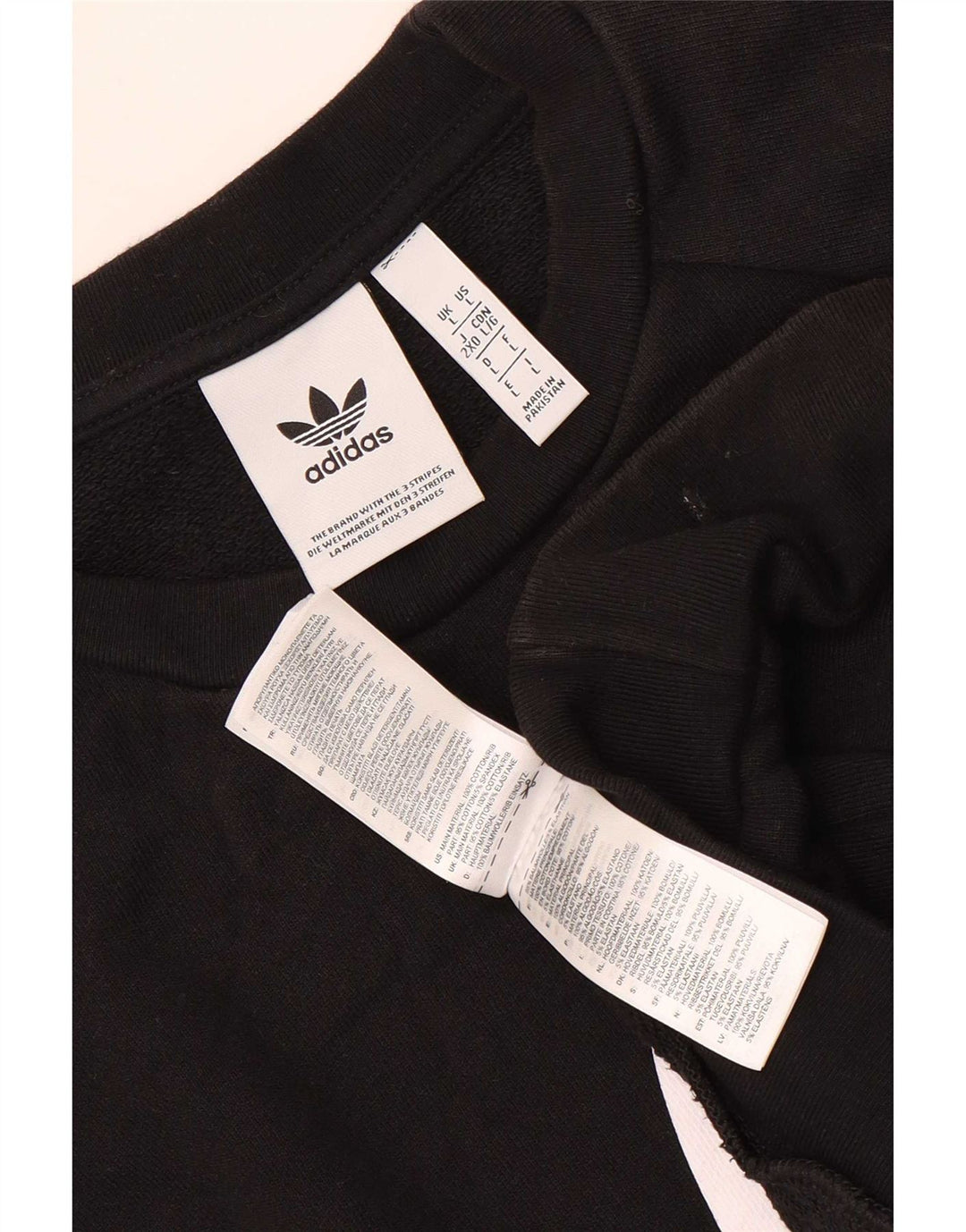 Adidas Mens Graphic Moletom Jumper Grande Algodão Preto
