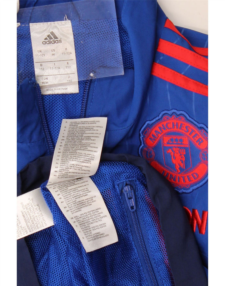 ADIDAS Meninos Manchester United Tracksuit Top Jacket 11-12 Anos Azul