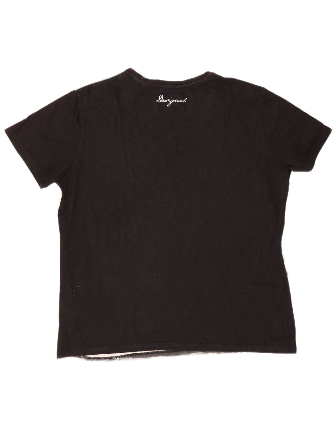 Camiseta gráfica masculina DESIGUAL Top 2XL algodão colorblock cinza