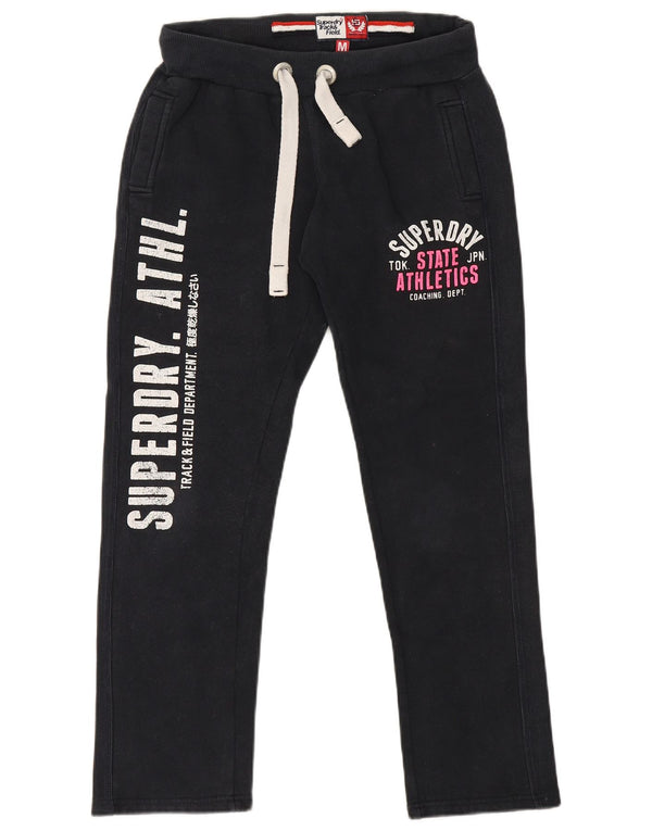Calça esportiva feminina Superdry UK 14 algodão preto médio