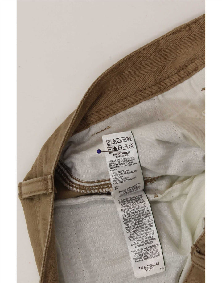Calça cargo reta masculina Marks & Spencer W32 L29 algodão bege