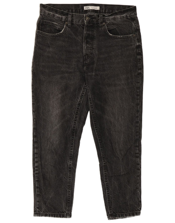 Zara Calça Jeans Masculina Cropped Slim EU 42 Grande W32 L24 Algodão Cinza
