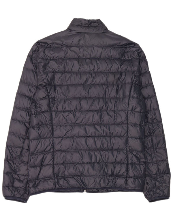 Armani Mens Graphic Padded Jacket UK 44 2XL Navy Blue Nylon