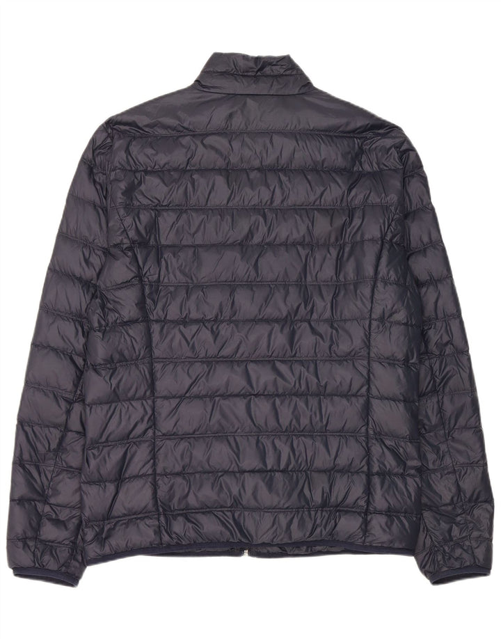 Jaqueta masculina acolchoada gráfica Armani UK 44 2XL azul marinho nylon