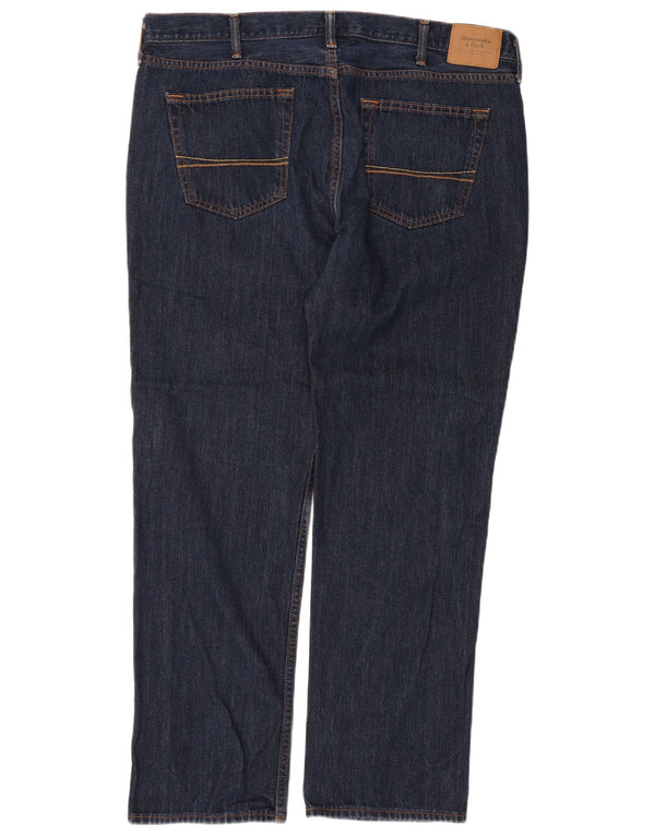 Abercrombie & Fitch Jeans retos masculinos W38 L32 algodão azul marinho