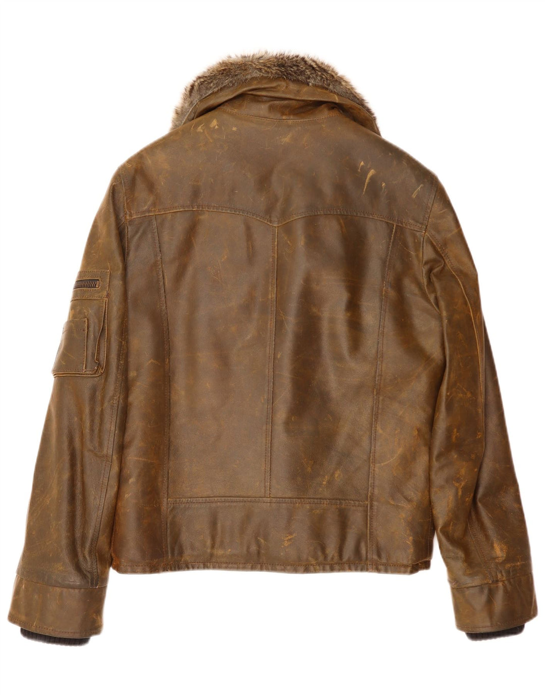 Jaqueta de couro masculina imperial Reino Unido 42 XL couro marrom