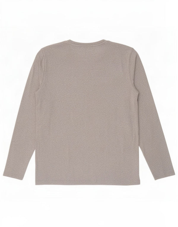Fat Face Mens Top manga longa algodão cinza pequeno