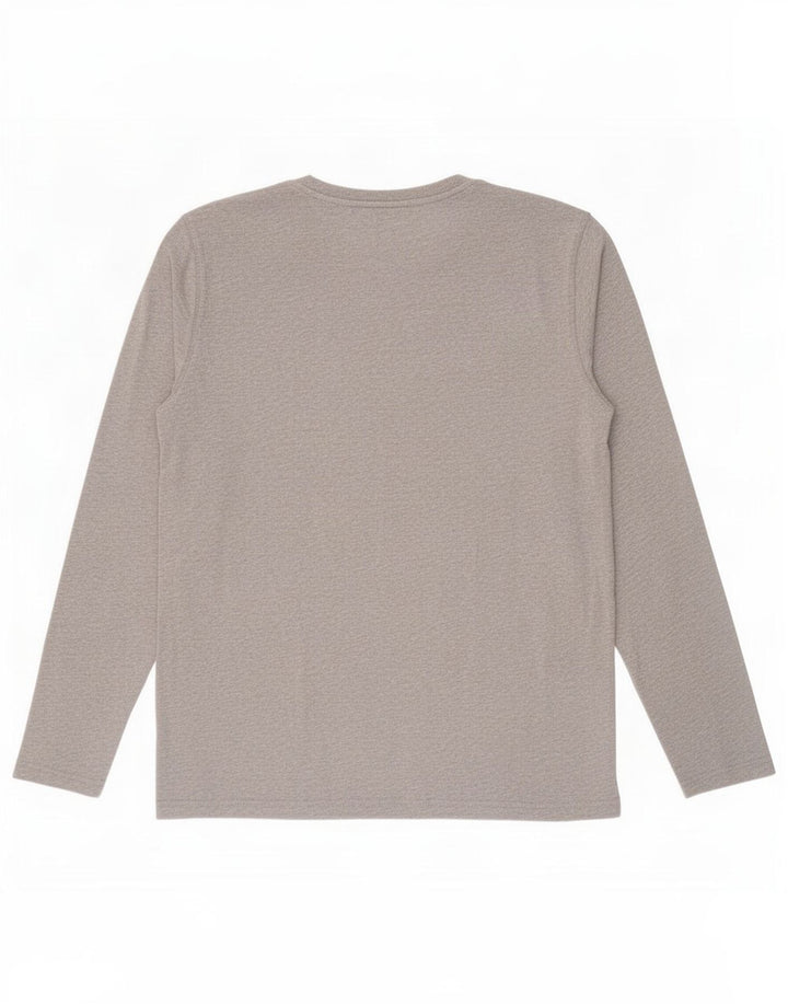 Fat Face Mens Top manga longa algodão cinza pequeno