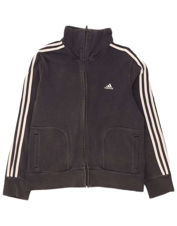 Adidas Womens Regular Fit Tracksuit Top Jacket UK 18 XL Preto Algodão Esportes