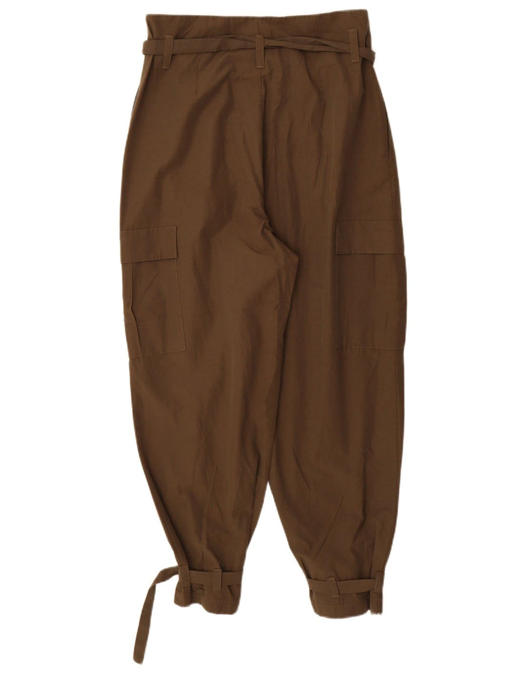 Calça cargo feminina Zara Pegged médio W28 L26 poliéster cáqui