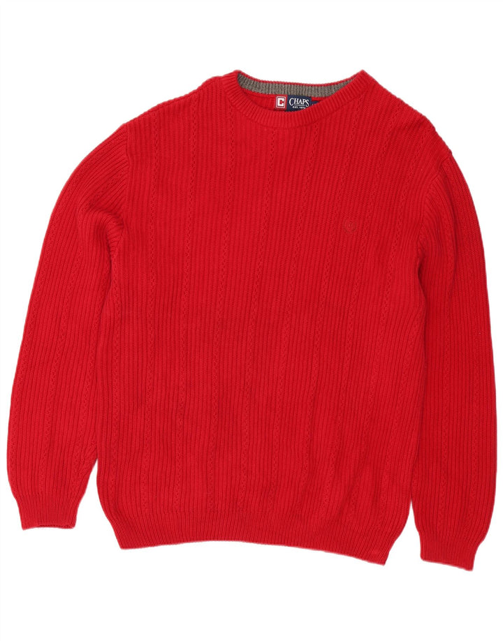 Suéter masculino Chaps com gola redonda, grande algodão vermelho