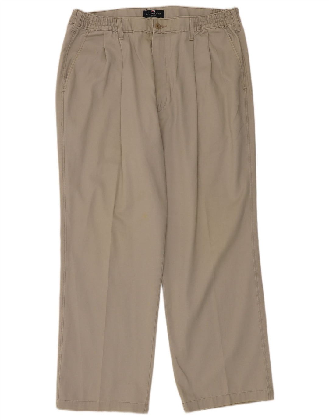 Calça chino masculina Marks & Spencer azul Harbour Pegged W38 L29 bege