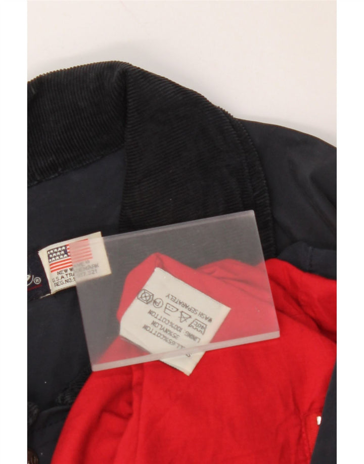 Jaqueta corta-vento masculina VINTAGE UK 44 2XL algodão azul marinho