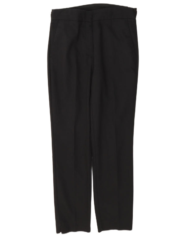 Calça chino feminina Zara cintura alta slim fit médio W28 L27 algodão preto