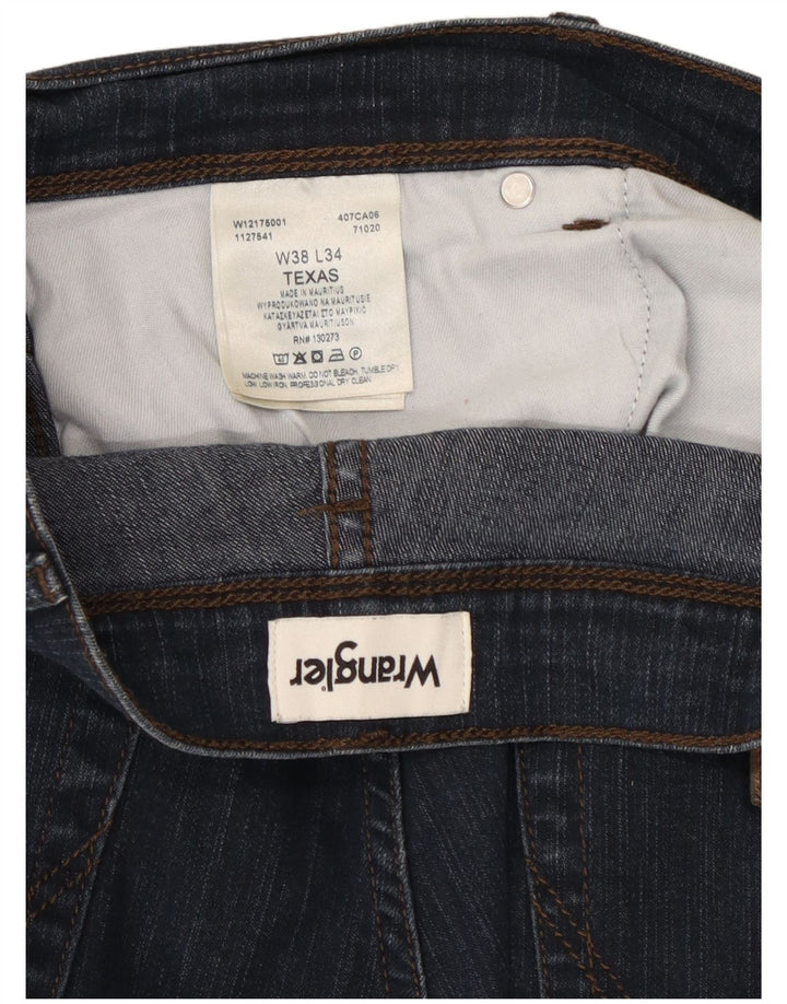 Wrangler Masculino Texas Straight Jeans W38 L34 Azul Marinho Algodão