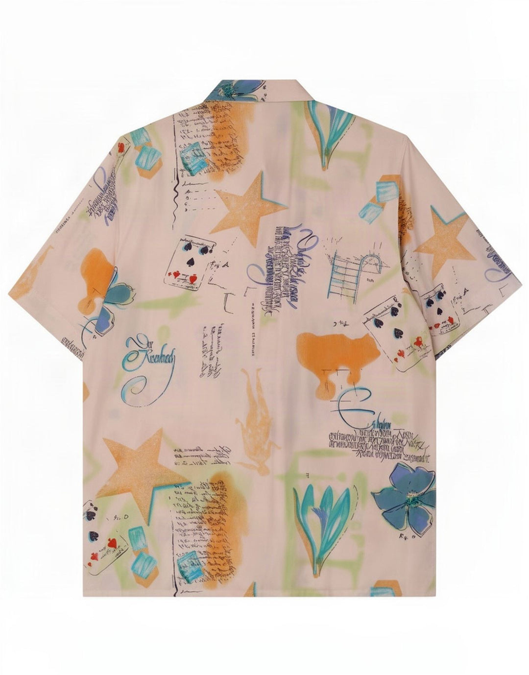 Yorn Camisa feminina oversized com padrão abstrato UE 36 pequena multicolorida