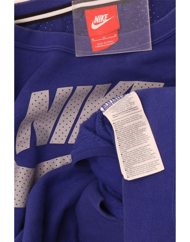 Moletom gráfico masculino Nike Jumper médio azul colorblock algodão