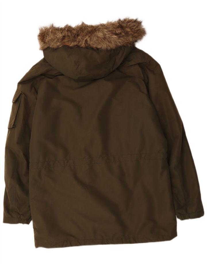 Jaqueta Parka masculina com capuz Jack & Jones Reino Unido 38 Médio Caqui