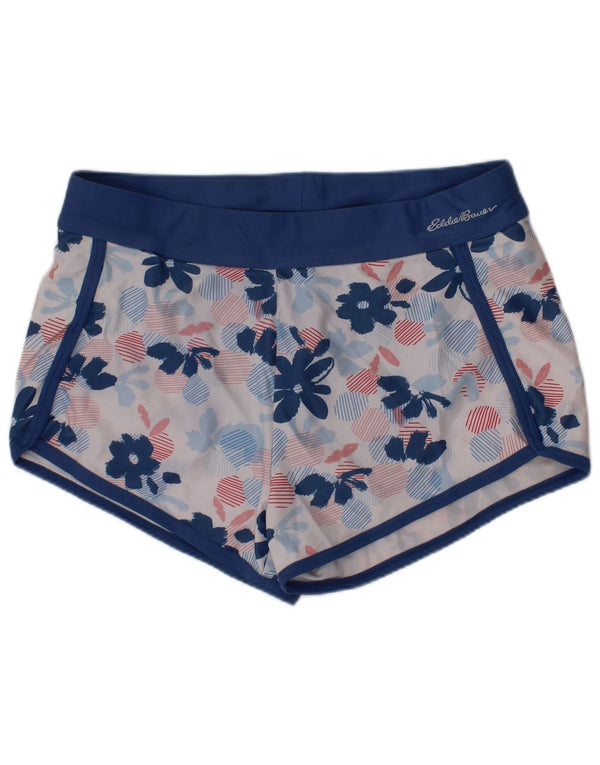 Shorts de natação para meninas Eddie Bauer 10-11 anos poliéster floral azul médio