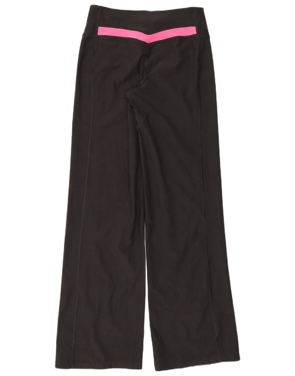 Calça de treino feminina Nike Dri Fit UK 10 pequena preta colorblock