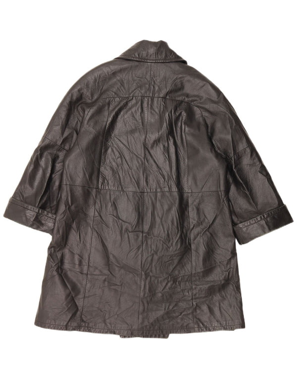 Casaco de couro feminino VINTAGE IT 48 XL preto