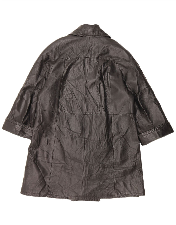 Casaco de couro feminino VINTAGE IT 48 XL preto