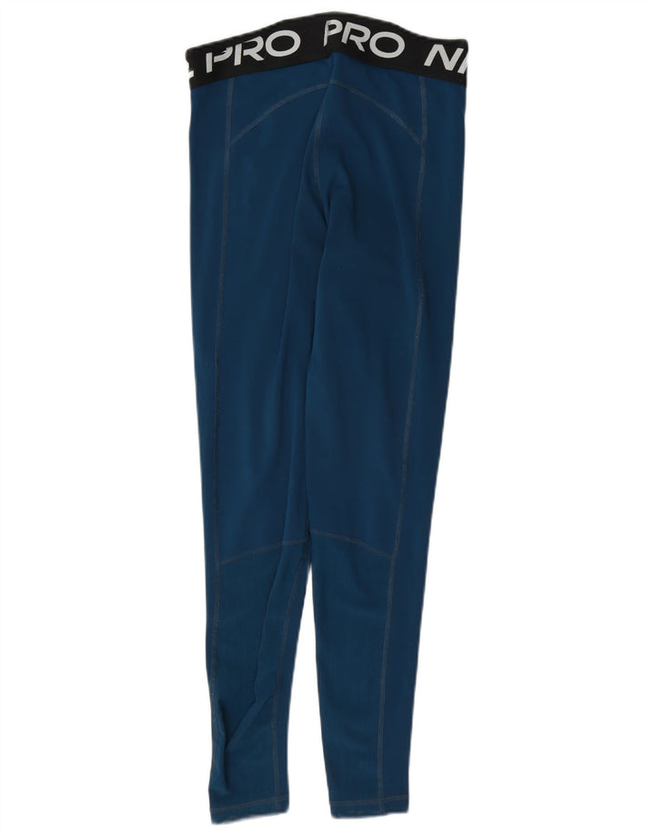Leggings femininas Nike Dri Fit Graphic UK 10 pequeno azul colorblock poliéster