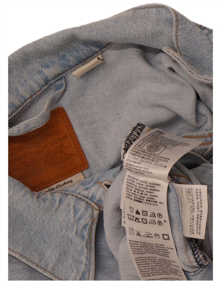 LEVI'S Womens Oversized Denim Jacket UK 18 XL Blue Cotton
