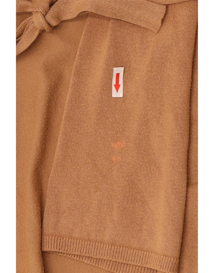 Suéter cardigã feminino Zara Reino Unido 12 viscose bege médio