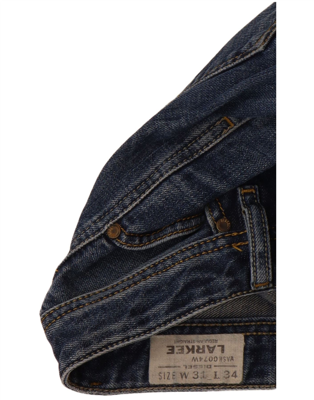 DIESEL Masculino Larkee Straight Jeans W31 L34 Azul Algodão