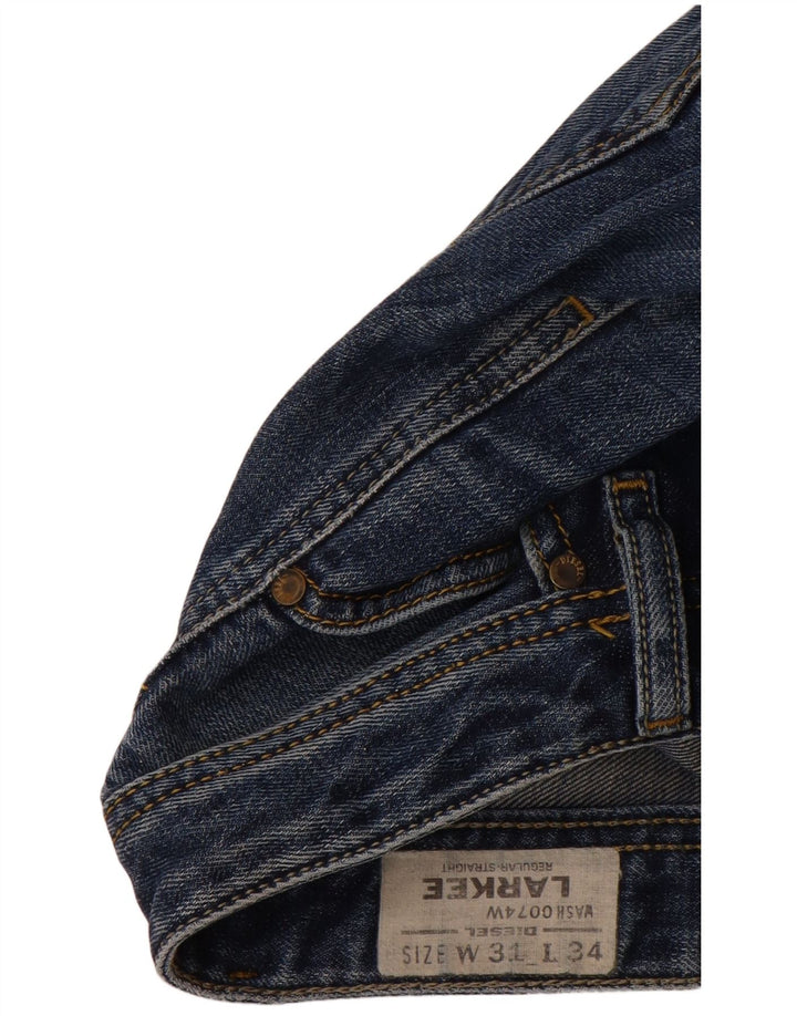 DIESEL Masculino Larkee Straight Jeans W31 L34 Azul Algodão