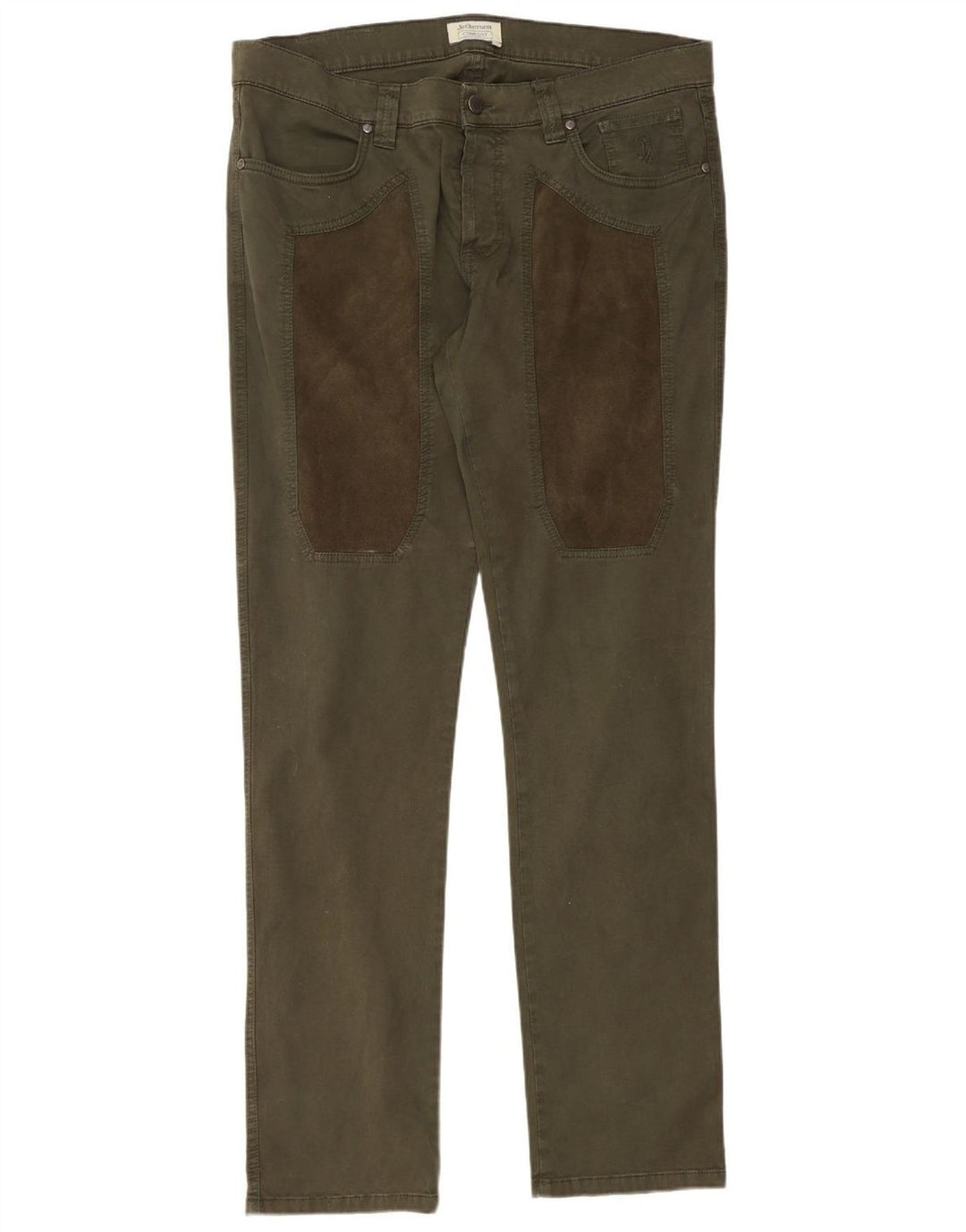 Calça casual masculina JECKERSON slim W36 L33 algodão cáqui