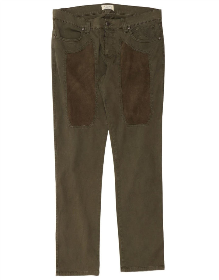 Calça casual masculina JECKERSON slim W36 L33 algodão cáqui