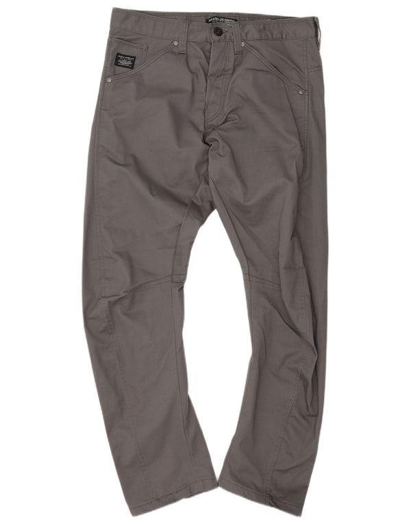 Calça casual masculina anti-ajuste Jack & Jones W34 L31 algodão cinza