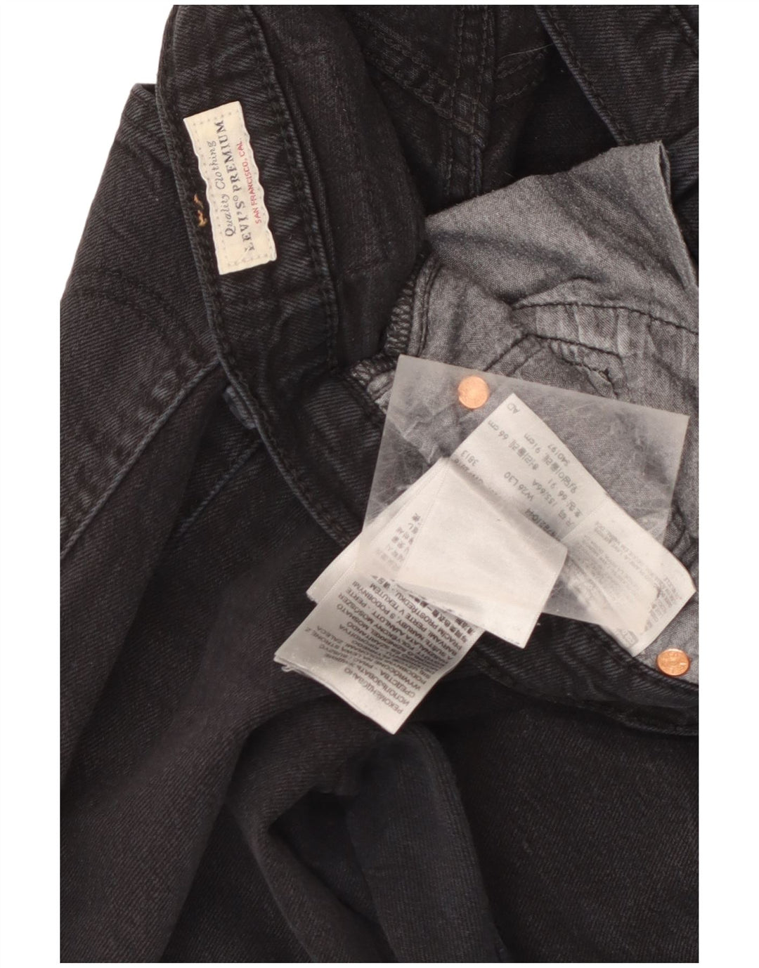Jeans Levi's 501 Straight Masculino W26 L30 Algodão Preto
