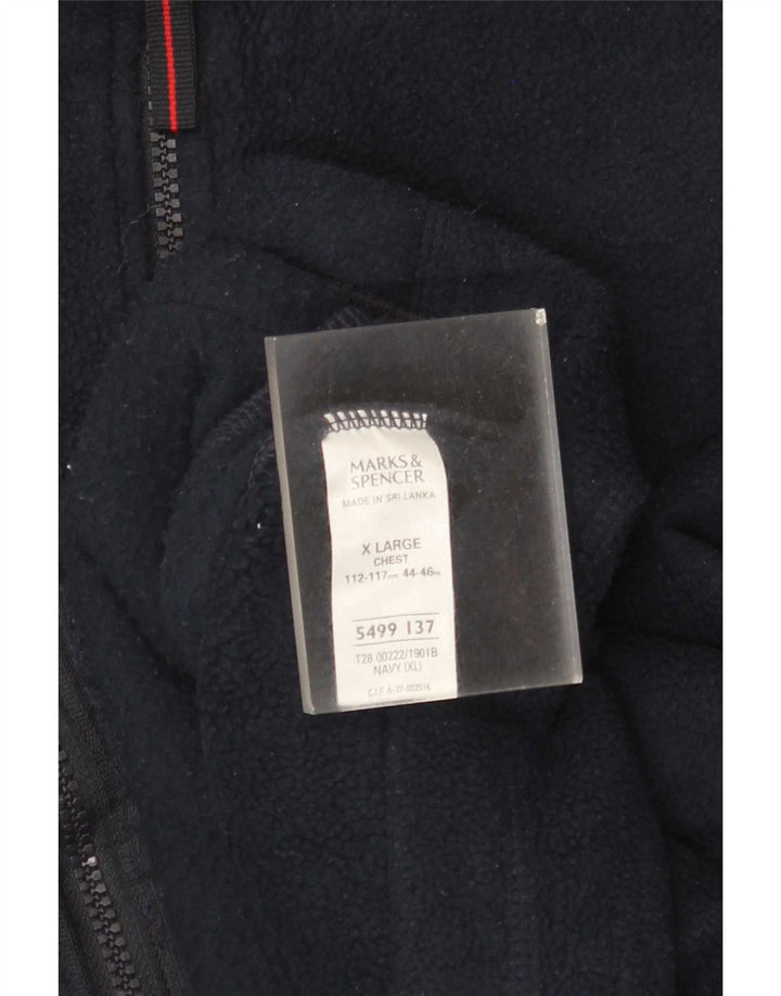 Colete de lã masculino Marks & Spencer UK 42 XL azul marinho poliéster