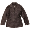 Jaqueta de couro feminina GIPSY BY MAURITIUS Reino Unido 14 grande couro preto
