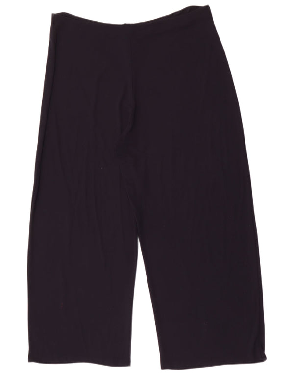 Calça feminina Marks & Spencer com pernas largas UK 18 XL W32 L25 azul marinho