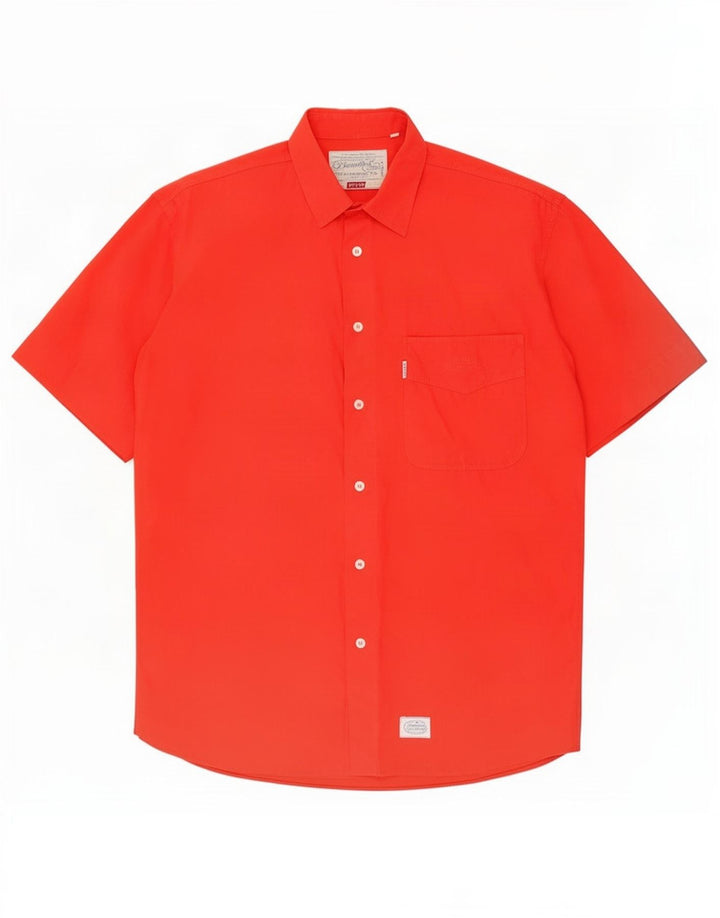 Camisa masculina de manga curta Levi's médio vermelho algodão