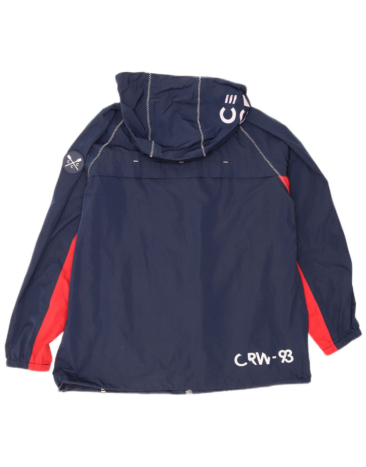 Jaqueta de chuva feminina gráfica Crew Clothing UK 12 médio azul marinho colorblock