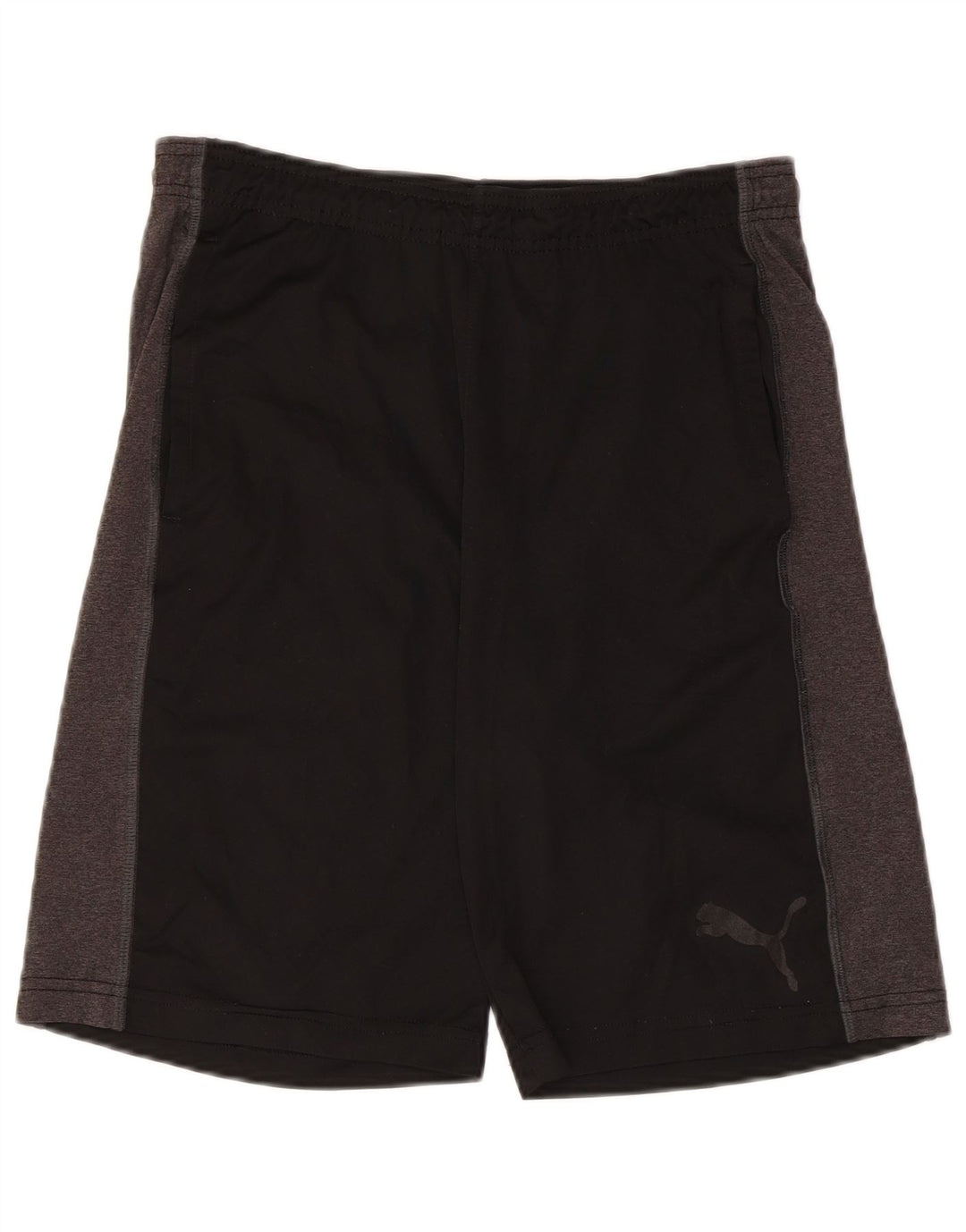 Shorts esportivos masculinos PUMA pequenos pretos colorblock