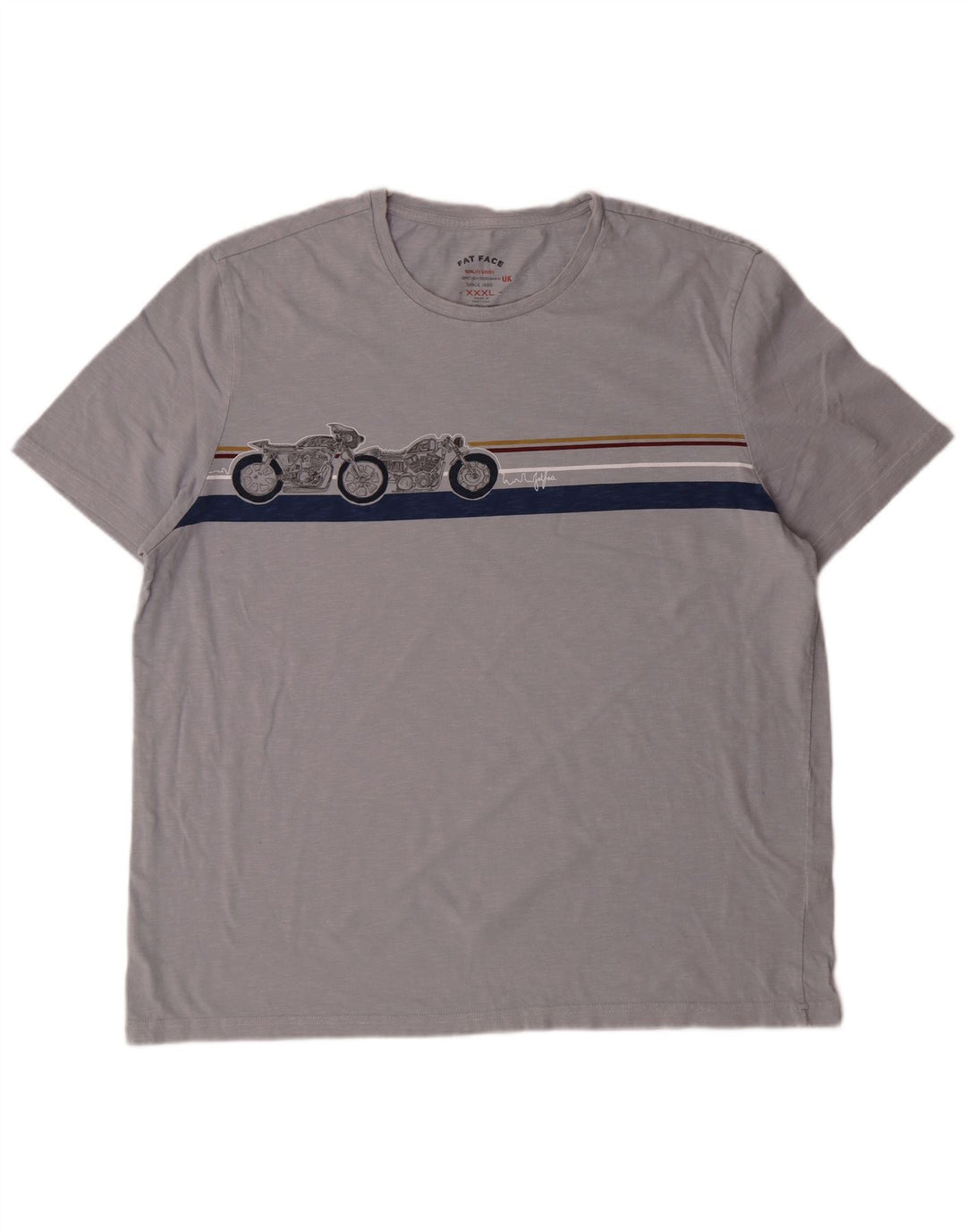 Camiseta feminina com estampa Fat Face Top 3XL cinza algodão motocicleta