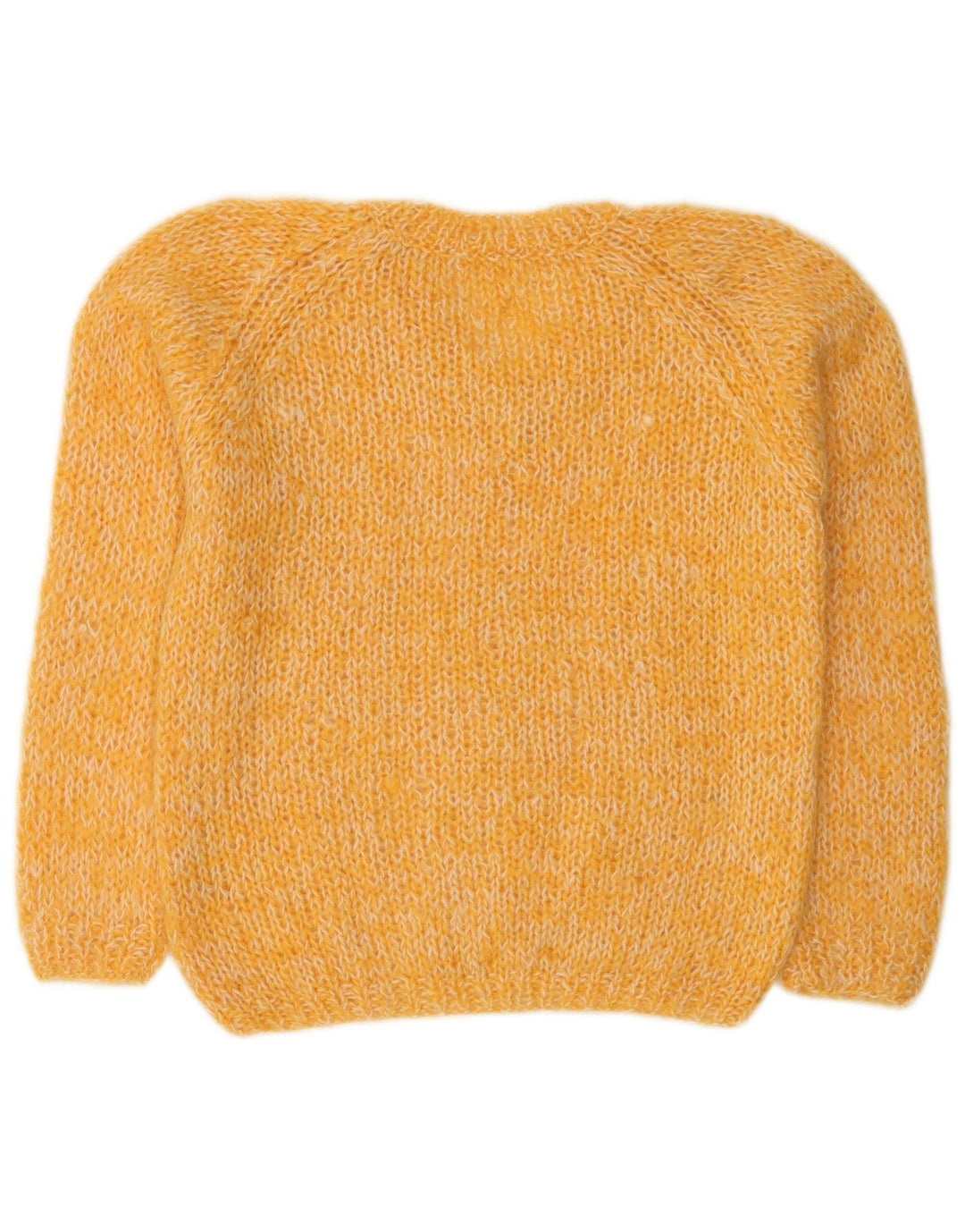 Suéter feminino vintage com decote em V Reino Unido 14 amarelo médio