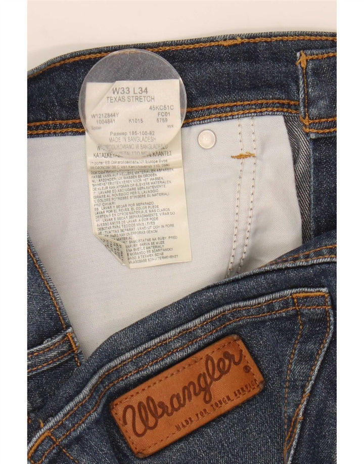 Wrangler Mens Texas Stretch Denim Shorts W33 Médio Algodão Azul