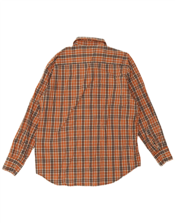 Camisa masculina Timberland grande laranja xadrez algodão