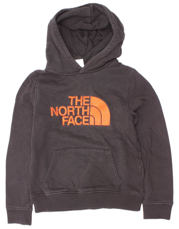 Suéter com capuz gráfico The North Face Boys 9-10 anos médio preto algodão