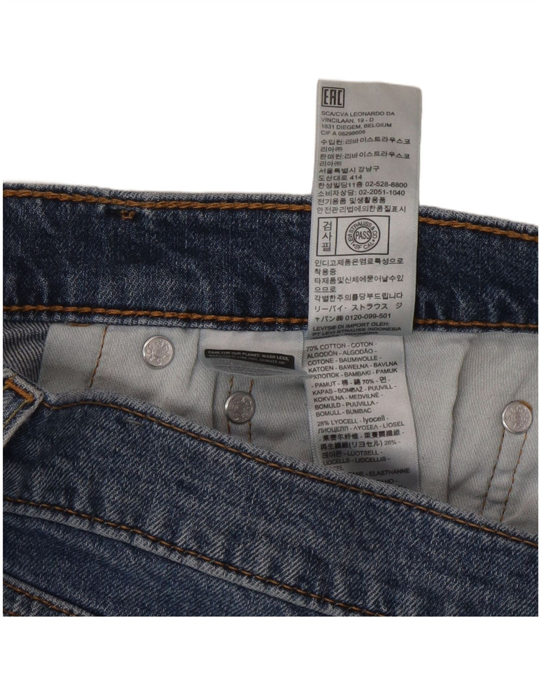 Levi's Masculino 514 Straight Jeans W32 L30 Azul Algodão