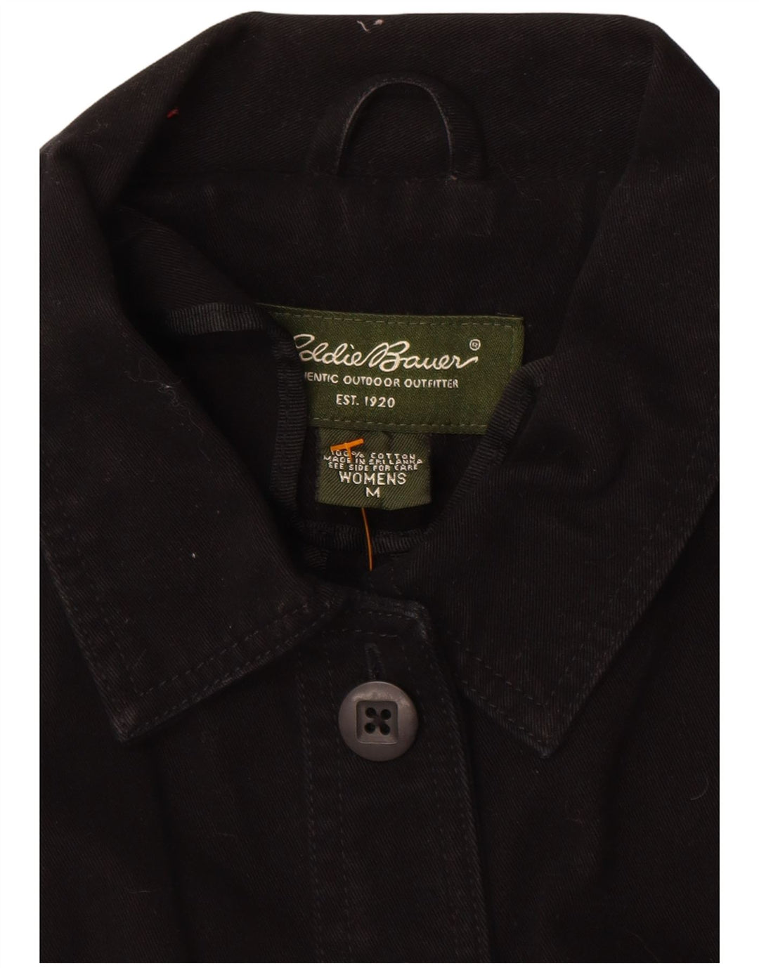 Jaqueta bomber feminina EDDIE BAUER UK 14 algodão preto médio