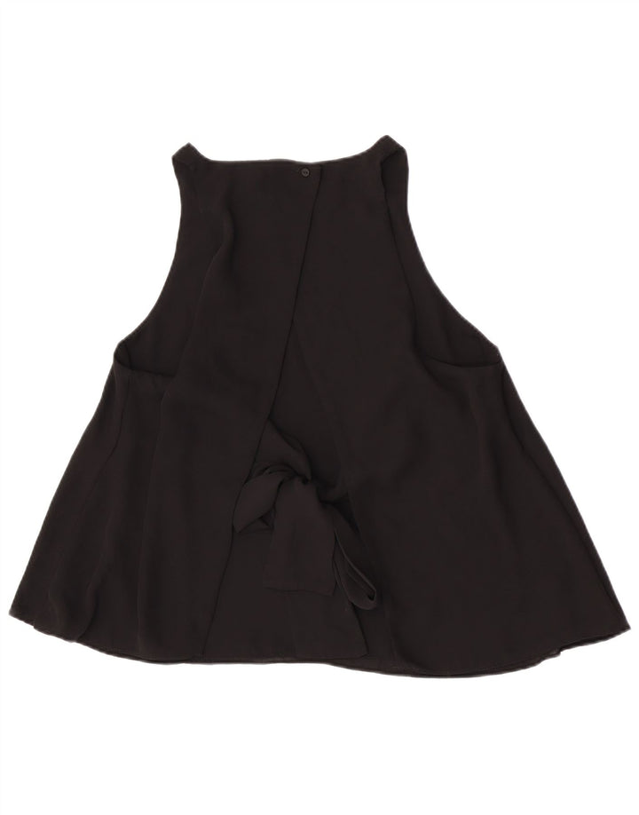 Blusa feminina sem mangas Zara Top UK 14 grande preto